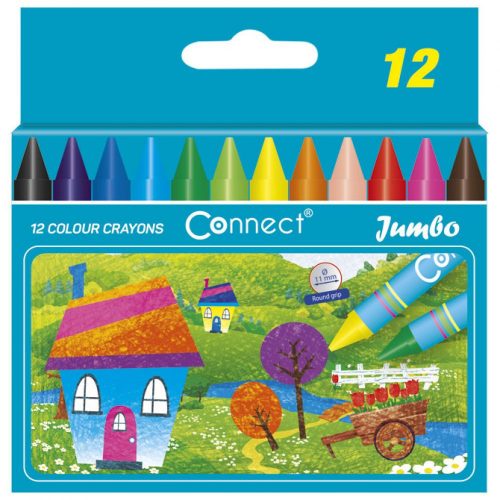 Zsírkréta CONNECT Jumbo, 12db-os készlet, 11mm-es átmérő