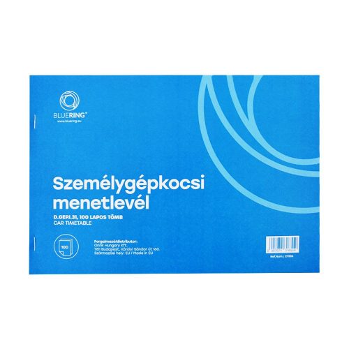 Személygépkocsi menetlevél 100 lapos tömb A/4 fekvő D.GEPJ.31