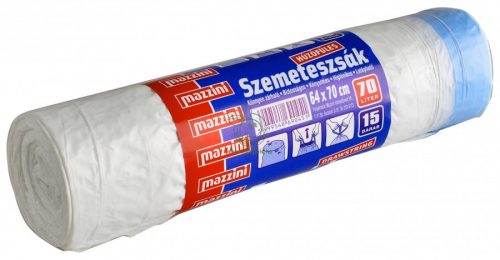 Szemeteszsák húzófüles 70 liter 64 x 70 cm (15 db/tekercs) Mazzini