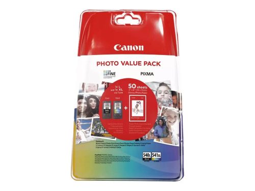 Canon PG-540L (1x11 ml) + CL-541XL (1x15 ml) + 50 lap GP501 10x15 fényes fotópapír Multipack