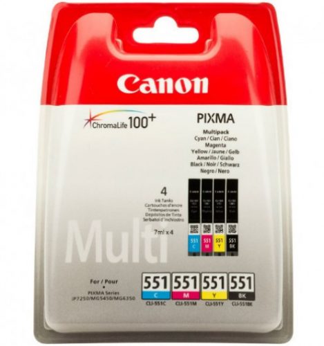 Canon CLI-551 C/M/Y/Bk (4x7 ml) Tintapatron Multipack