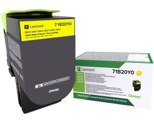 Lexmark CS/CX/317/417/517 Return Toner Yellow 2,3K (Eredeti) 71B20Y0