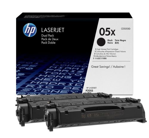 HP CE505XD Toner Black 2*6.500 oldal kapacitás No.05X