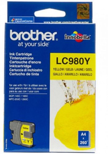 Brother LC980Y Tintapatron Yellow 4,8 ml 260 oldal kapacitás