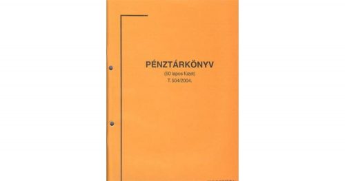 T.504/2004. Pénztárkönyv, álló, 50 lapos, 1+1 szín