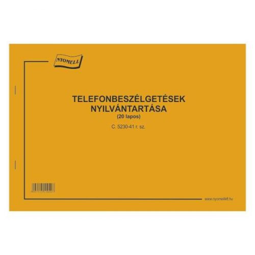 C.5230-41 TELEFONBESZ. NYILVÁNTARTÁSA